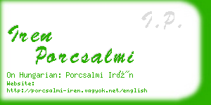 iren porcsalmi business card